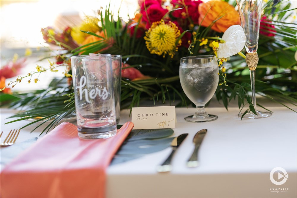 Island themed wedding florals for a Sarasota, Florida wedding.