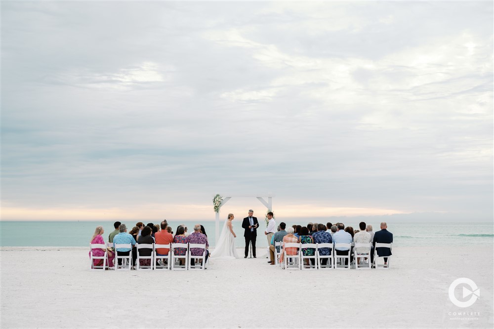 Longboat Key Club beach wedding ceremony.