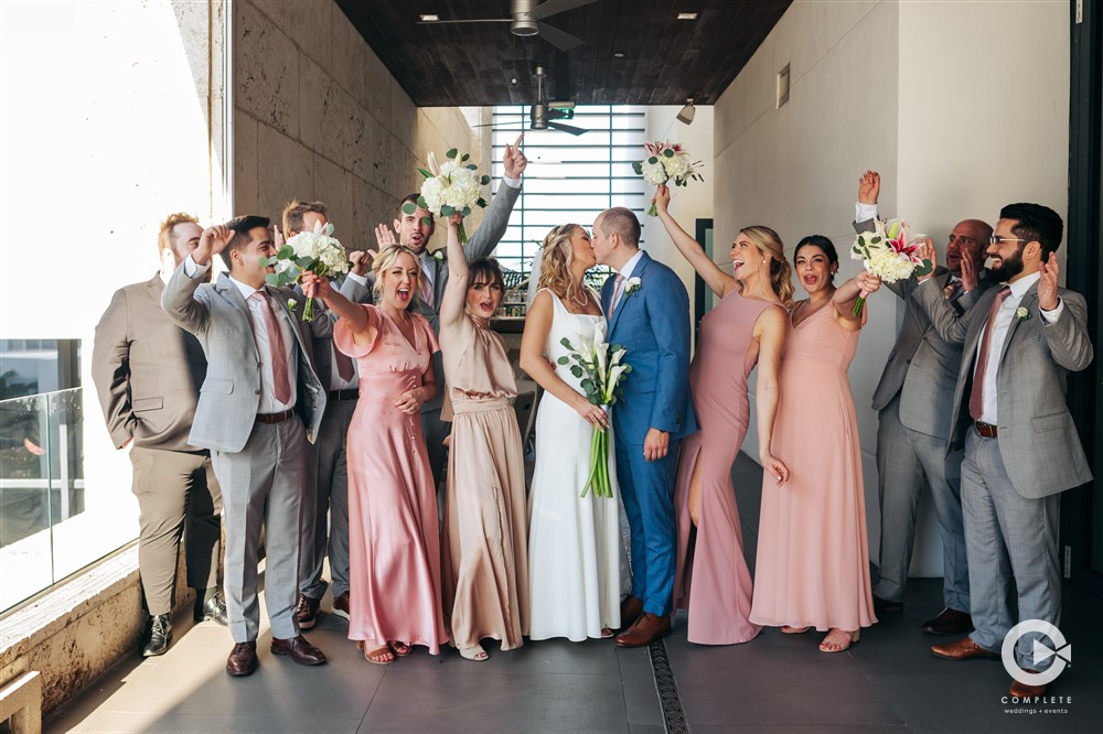 Zota Beach Resort wedding party photo. 