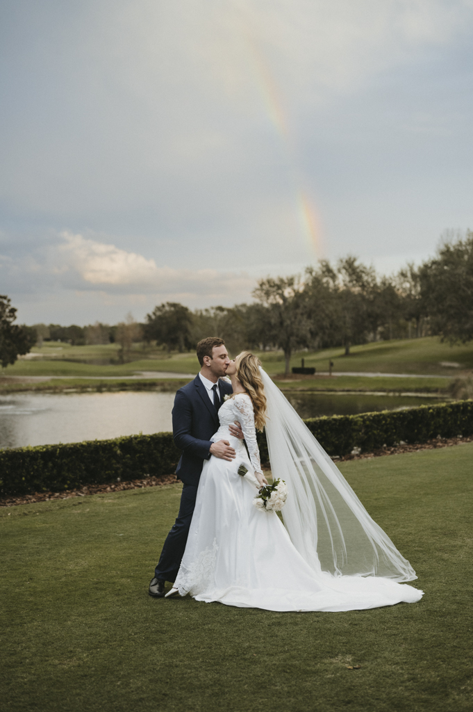 Lakewood Ranch Golf & Country Club Wedding Bride & Groom Kissing